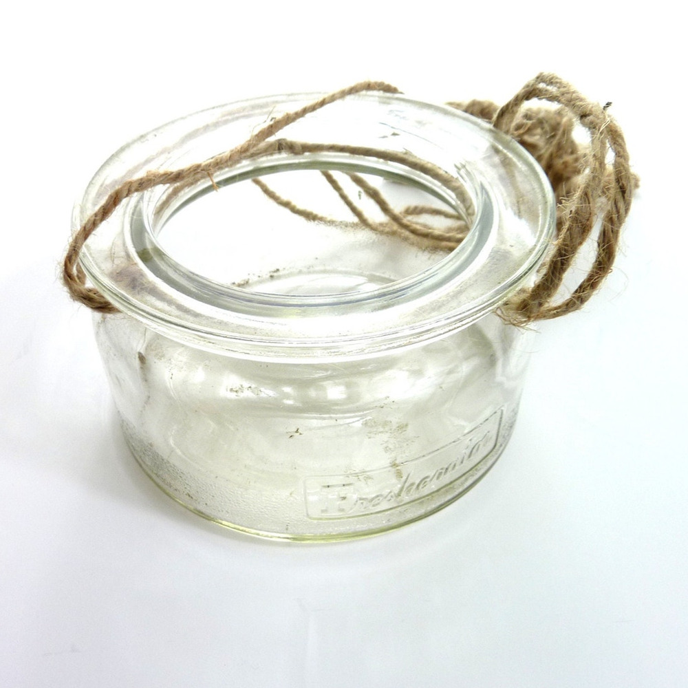 Vintage Glass Hanging Jar Candle Holder Jute Rope Nautical Coastal Planter Small